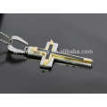 Stainless steel gold cross pendant 22k gold jewelry for men